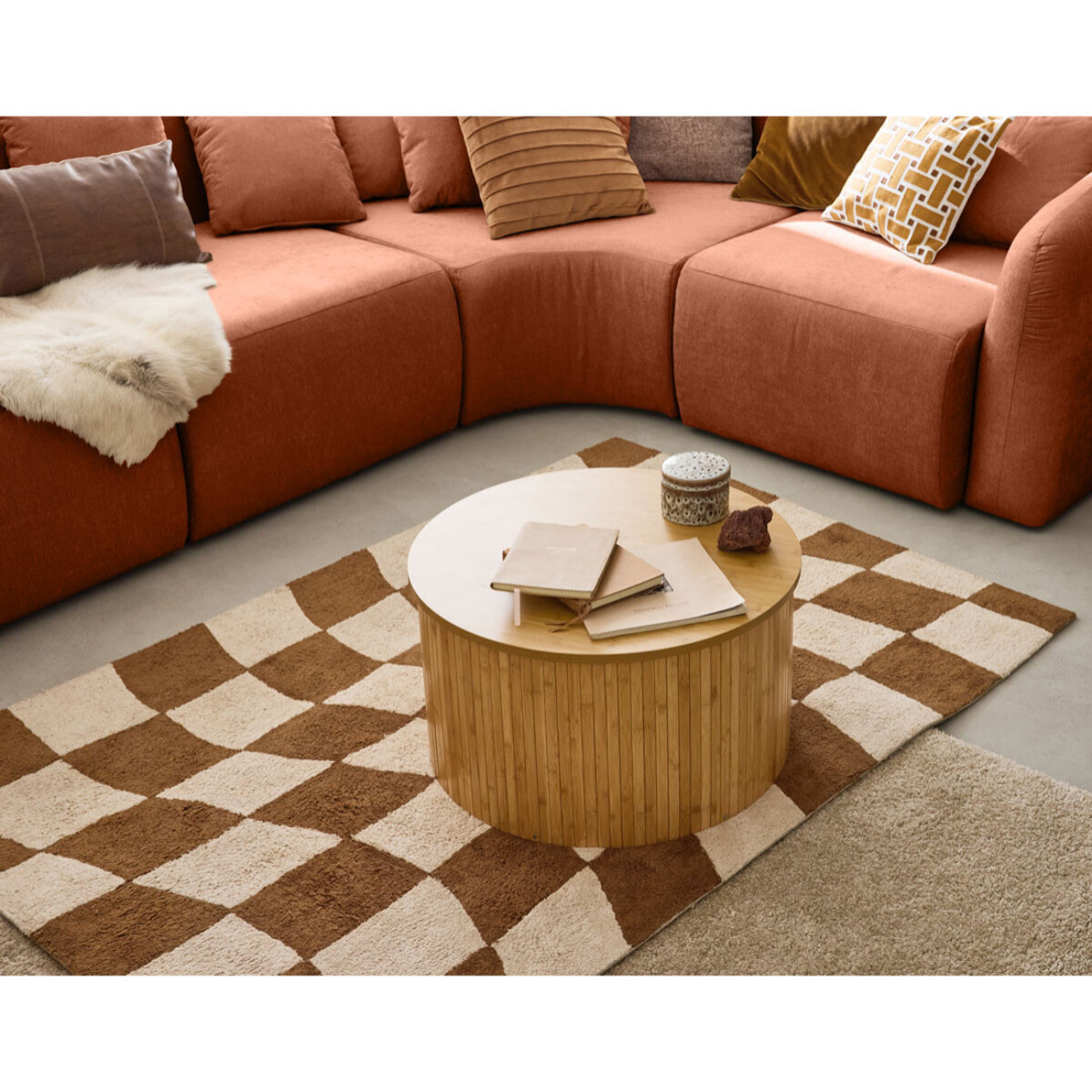 Ikare - module d'assise sans accoudoirs - en tissu - Terracotta