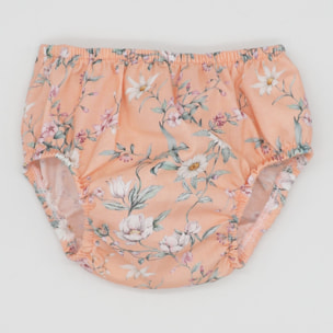 CUBREPAÑAL FLOR FONDO MANDARINA