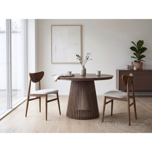 Lot de 2 chaises de salle a manger style scandinave en bois "Lumbra" - Marron