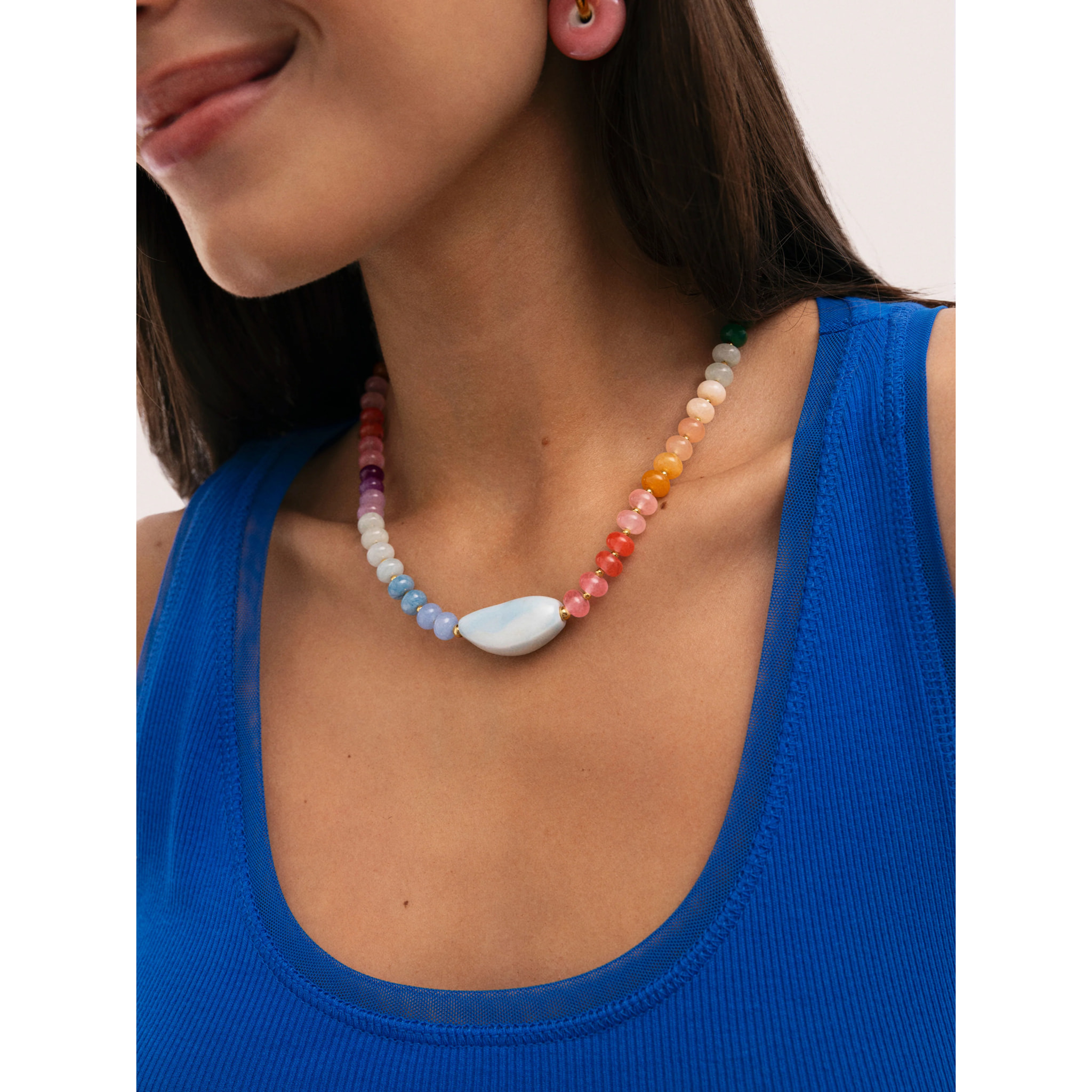 Collana Gummy Stones Acciao Placcato Oro