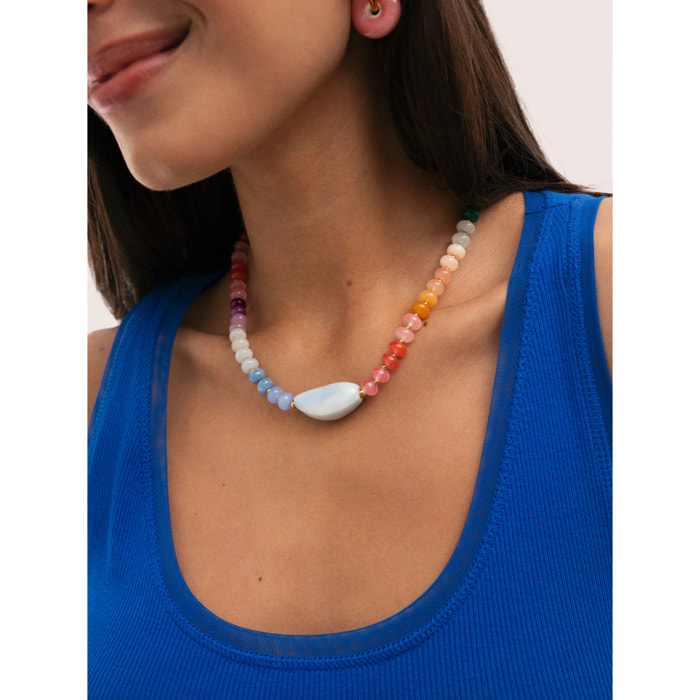Collana Gummy Stones Acciao Placcato Oro