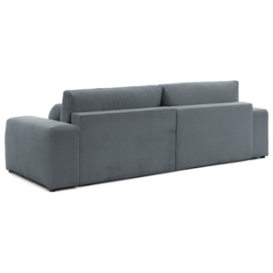 Constance - Canapé d'angle réversible 4 places convertible avec coffre en tissu - Gris