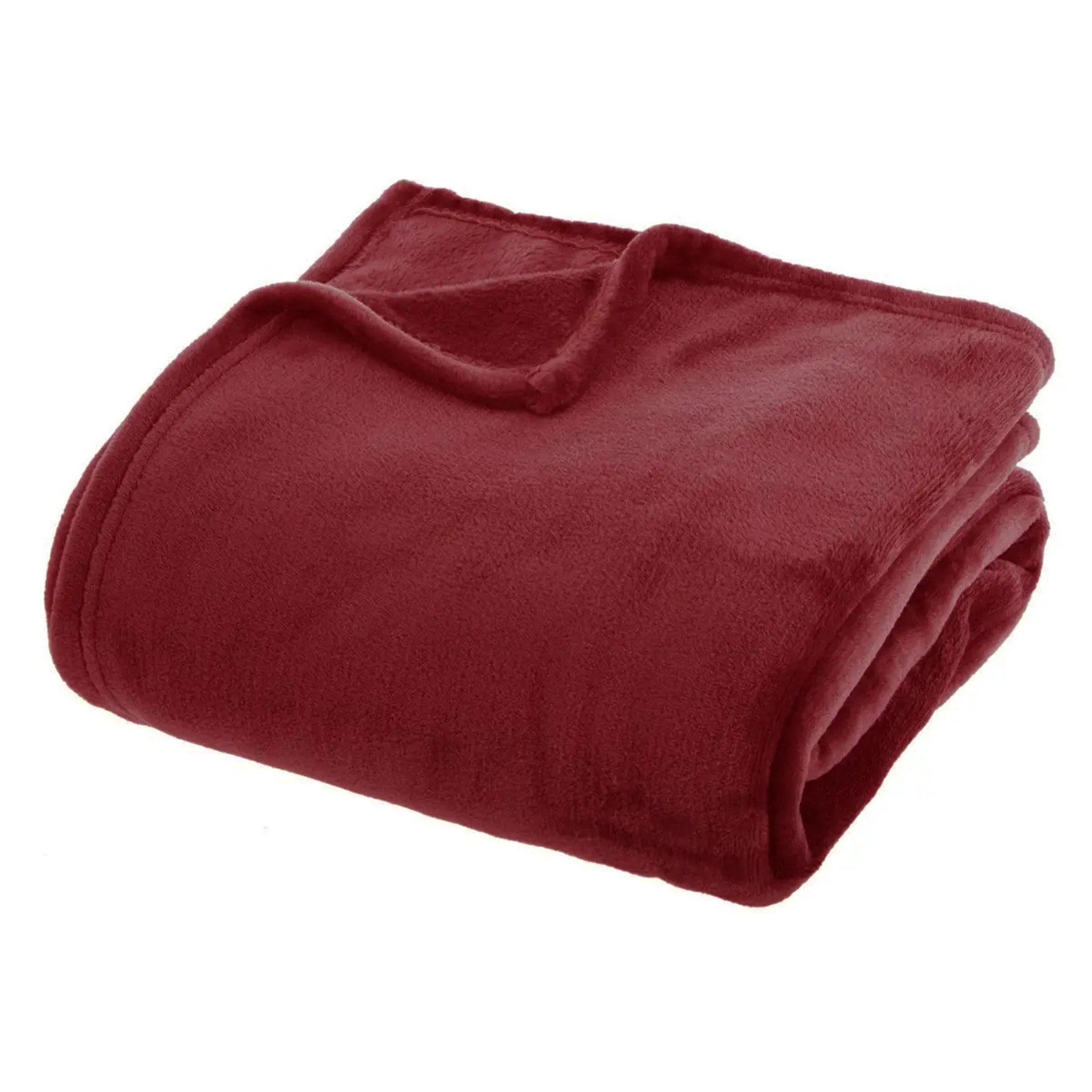 Plaid flanelle Ollis rouge grenat 230x180cm