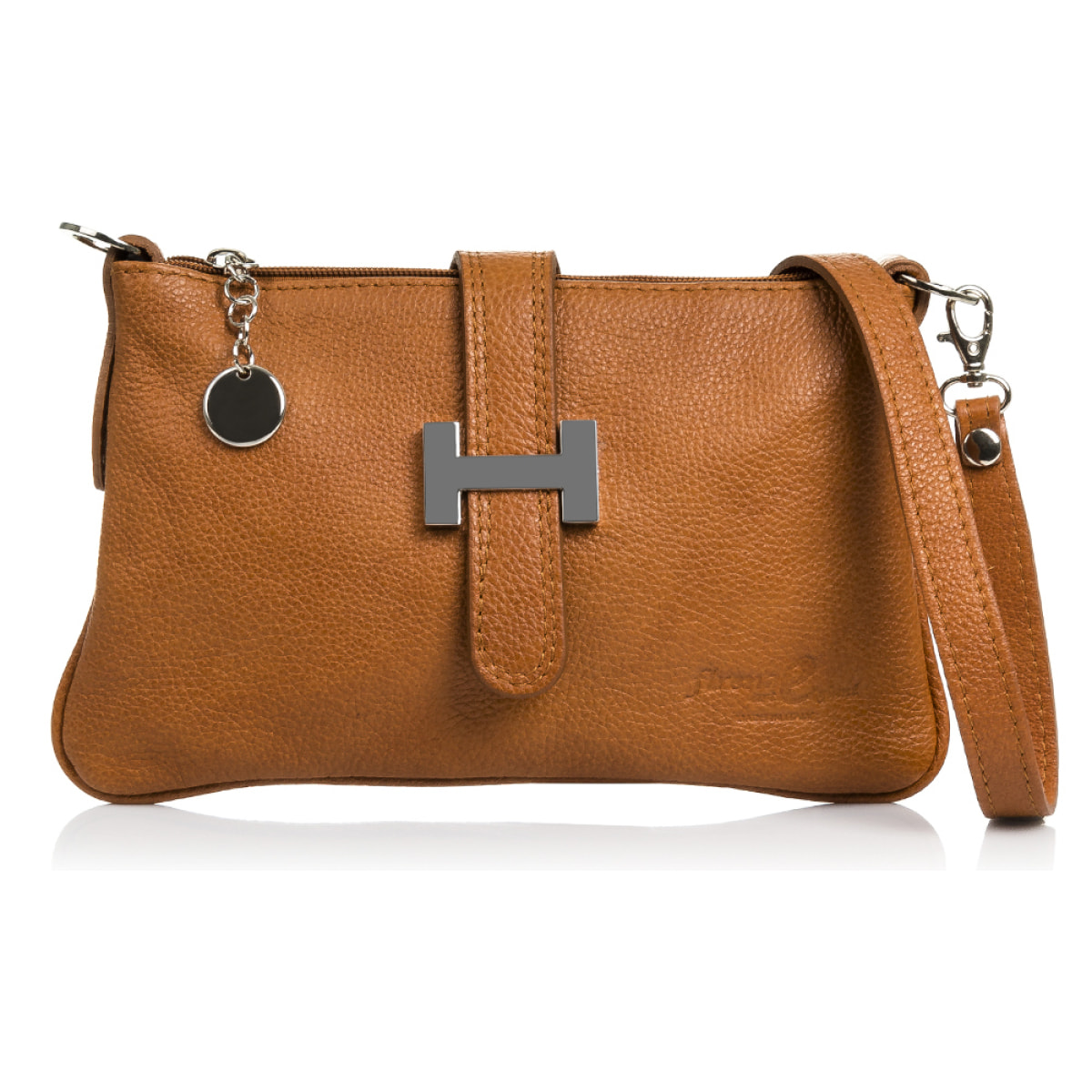FIRENZE ARTEGIANI Borsa a Mano da Donna Allerona. Vera Pelle Dollaro Made in Italy 24x2x14 Cm. Colore: pelle