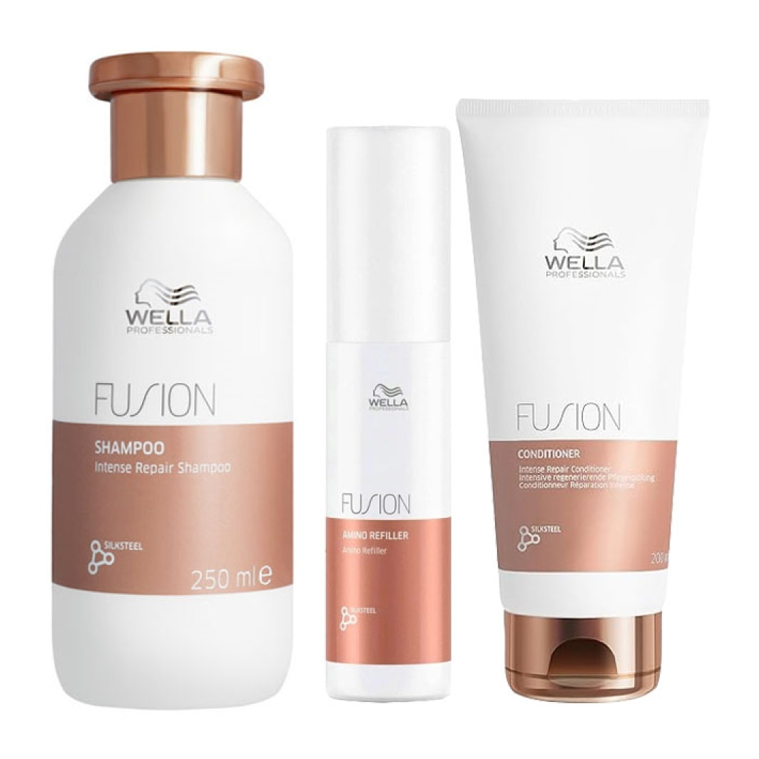 WELLA Kit Fusion Intense Repair Shampoo 250ml + Amino Refiller 70ml + Conditioner 200ml