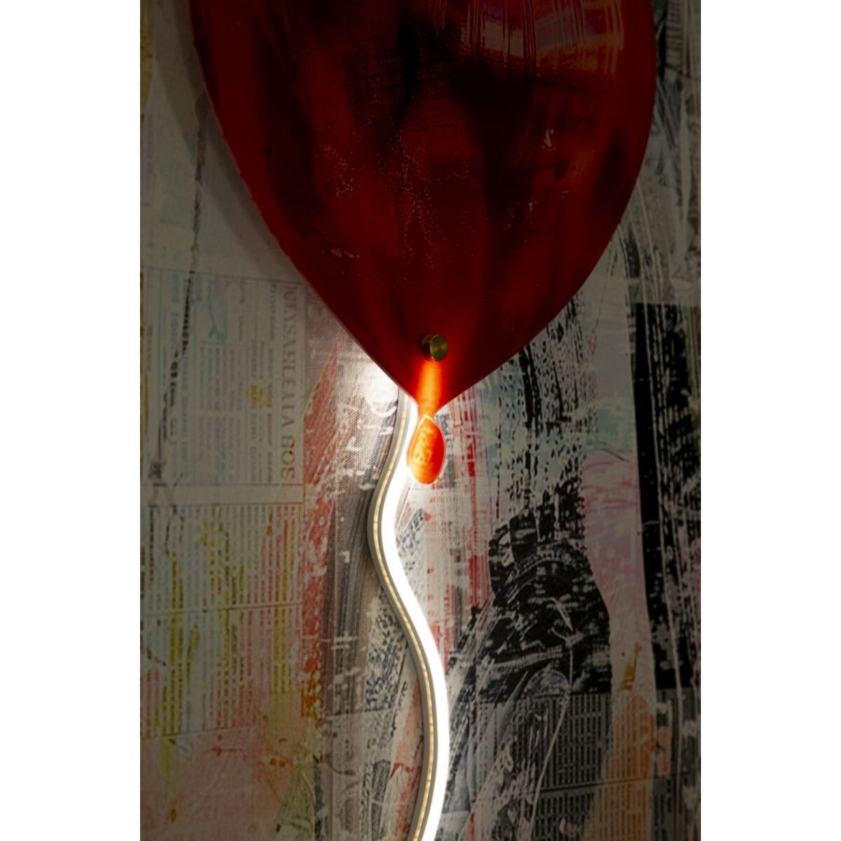 STAMPA C/LED SU TELA HEART CM 60X3,5X90 (APPLICAZIONE 3D ACRILICO)