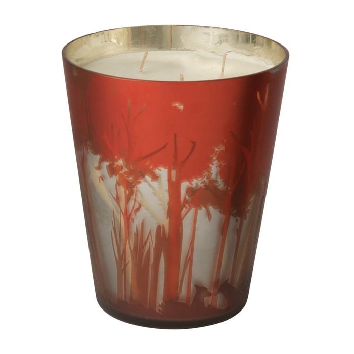 J-Line bougie parfumée Noa Forêt - Grape Wood - verre - rouge/or - large - 95H