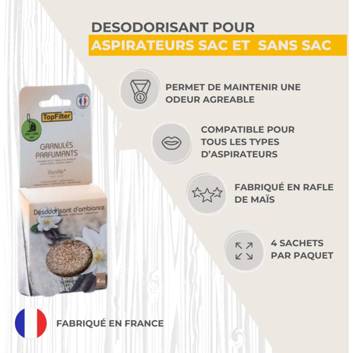 Sachets de granulés de parfum pour aspirateur à la vanille TopFilter