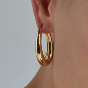 Pendientes de 31mm de diámetro acabado oro 18K