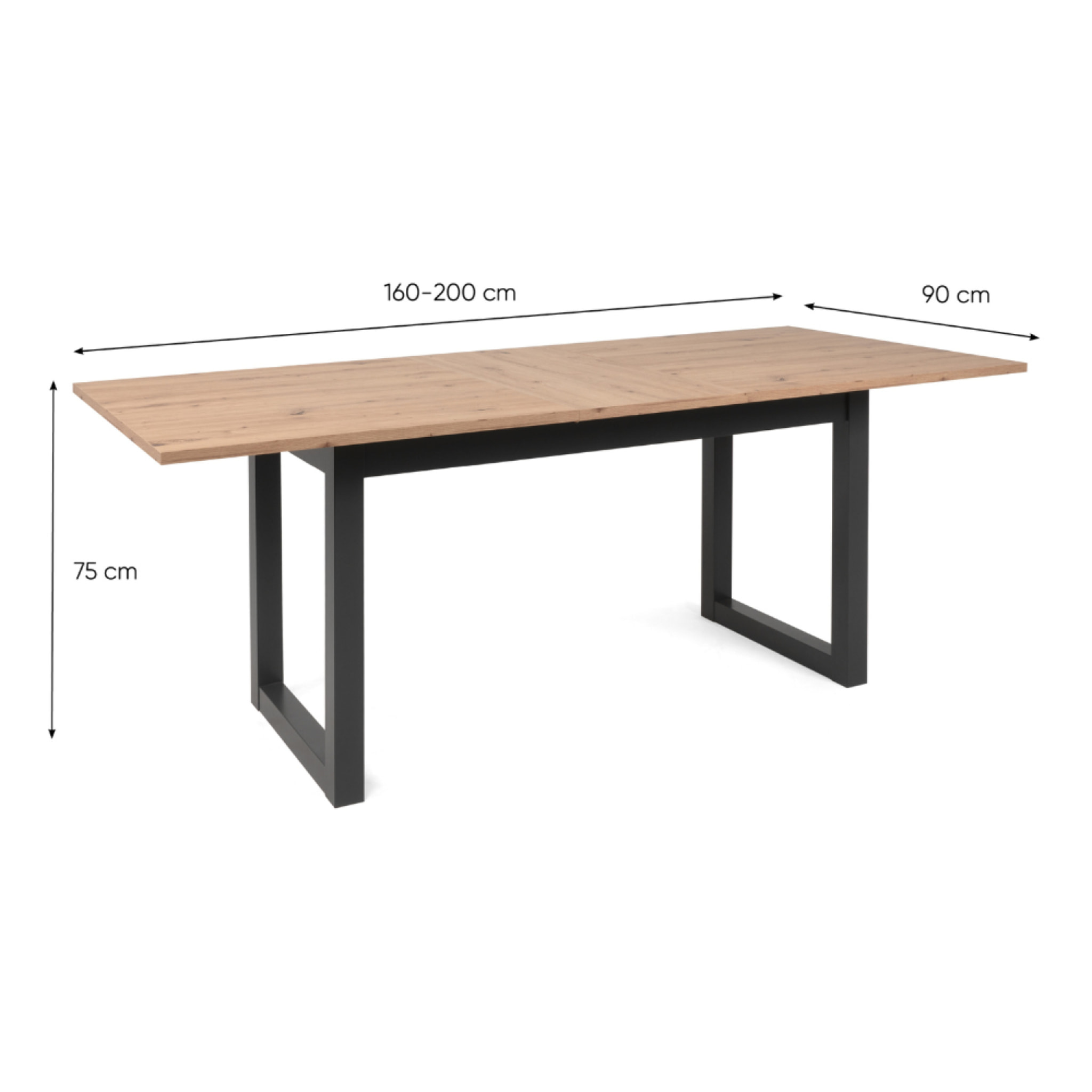 Table à manger industrielle en bois extensible 10 personnes AUTEL