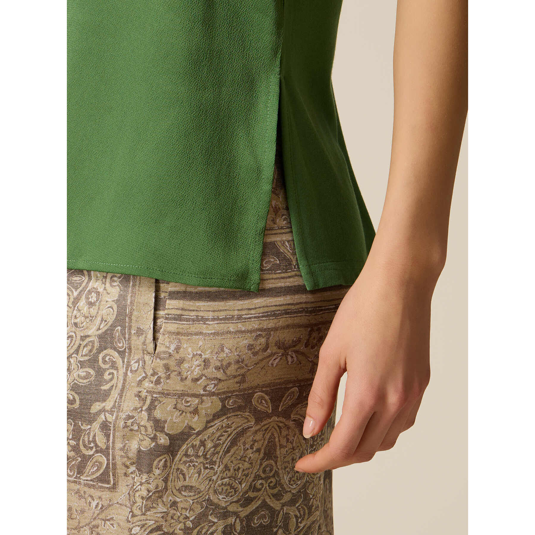 Oltre - Top bimaterico - Verde