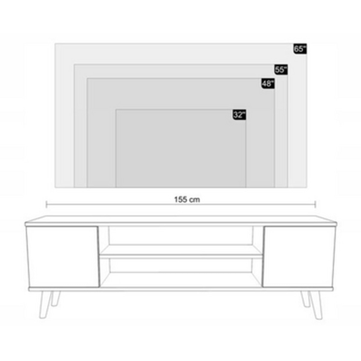 Mobile porta TV Focus in rovere artisan con gambe in faggio