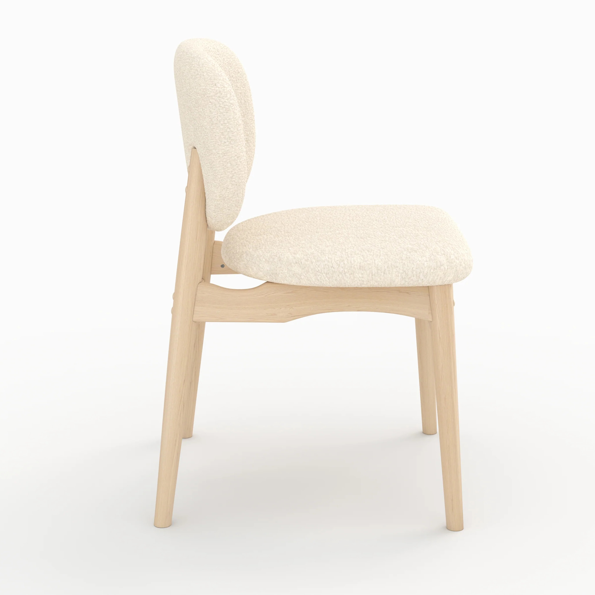 Lot de 2 chaises en tissu bouclé beige - Paulette
