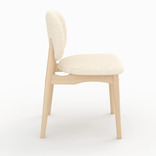 Lot de 2 chaises en tissu bouclé beige - Paulette