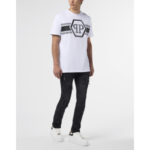 PHILIPP PLEIN Camiseta de cuello redondo y manga corta HEXAGON