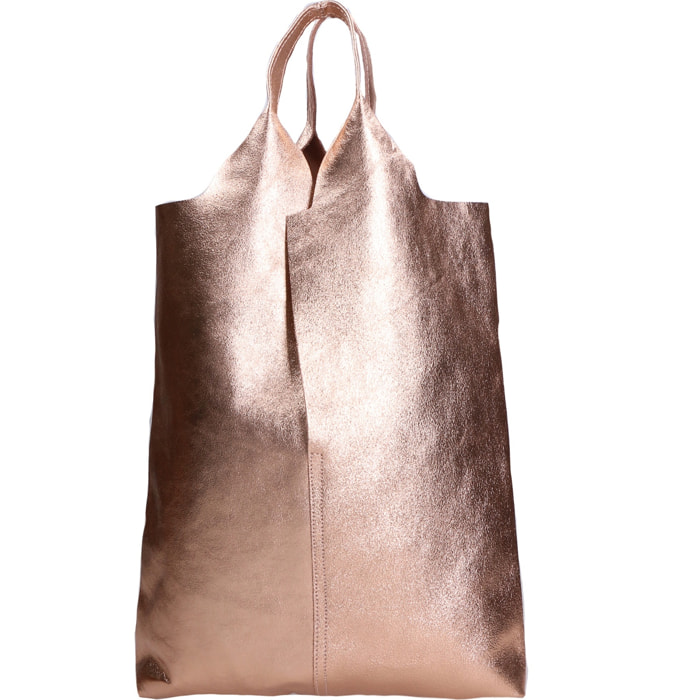 Borsa a spalla da donna - Modello Argenta - Pelle laminata - 44.0 x 38.0 x 3.0 cm