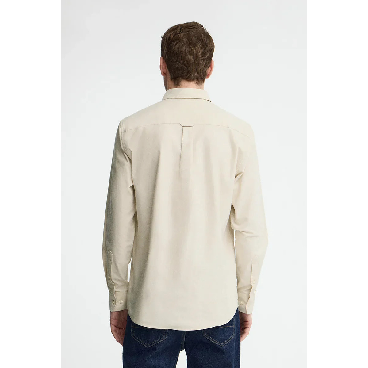 Camisa oxford beige de corte regular y logo Rigby Go