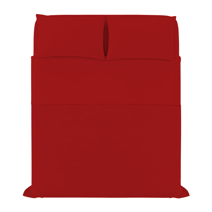 COMPLETO LETTO ELEGANT, 100% Microfibra, No Stiro - ROSSO