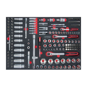 Module de douilles et accessoires 1/4'',3/8', 1/2'' KSTOOLS - 175 pièces - 711.1011