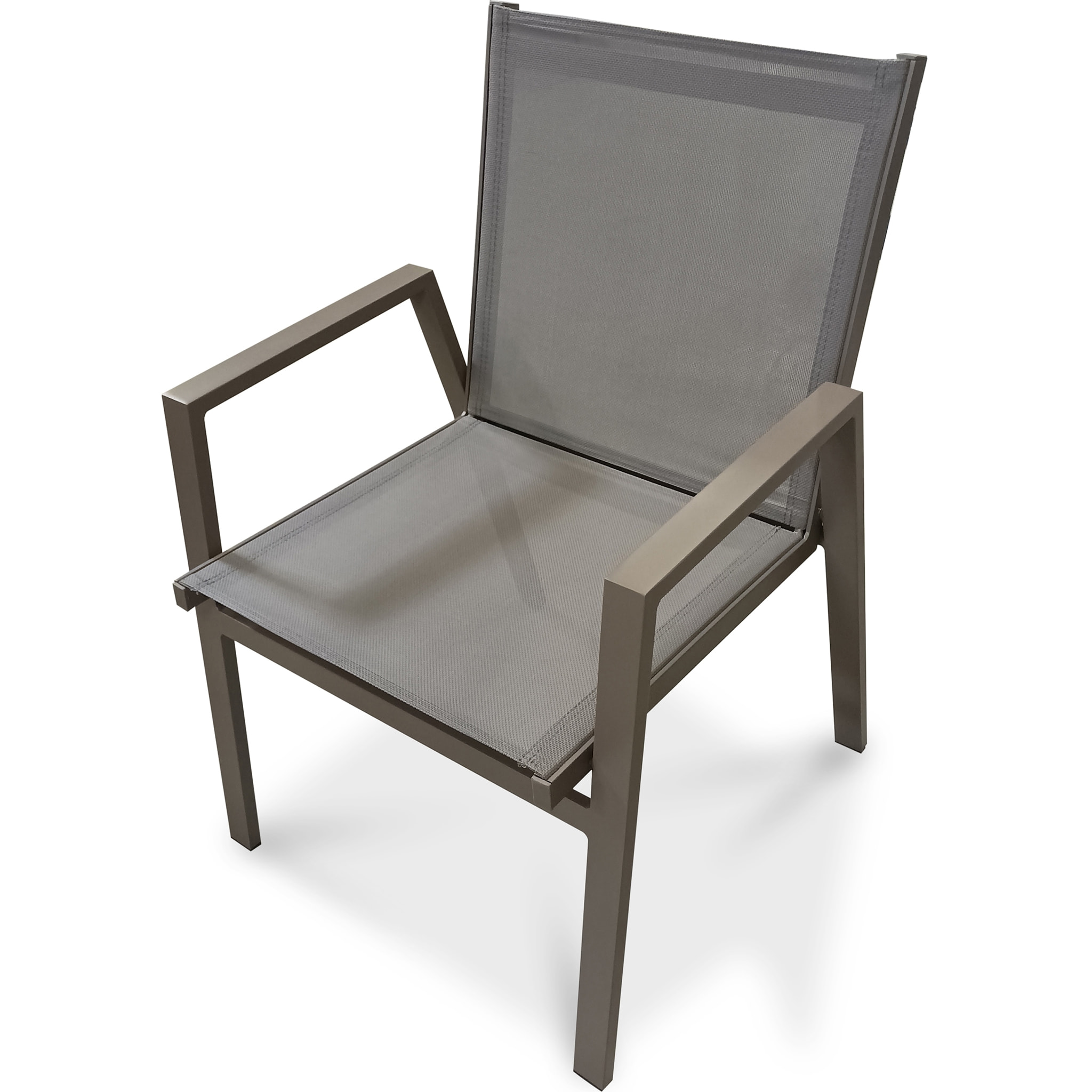 FLORIDE - Fauteuil de jardin empilable en aluminium quartz