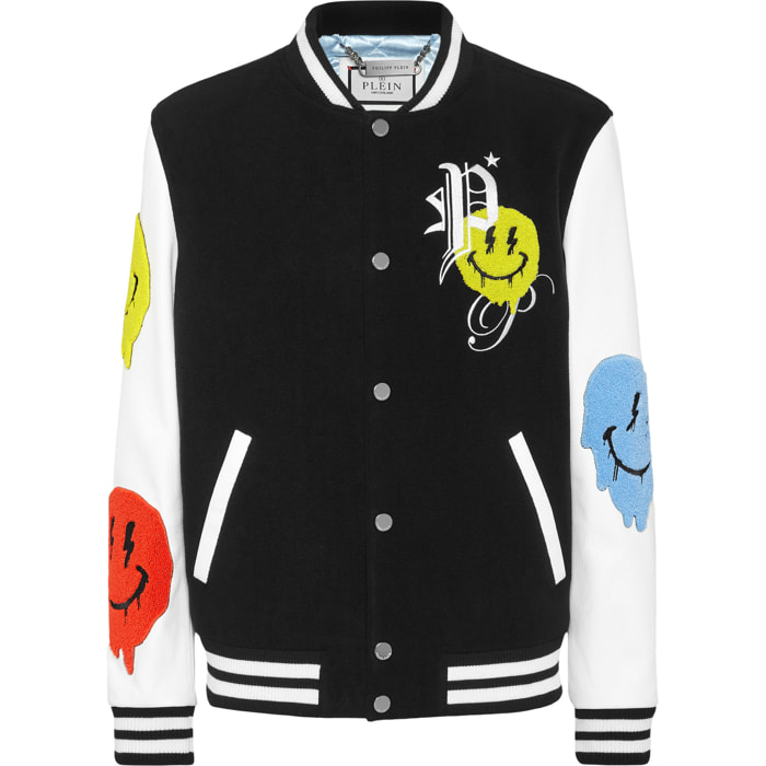 PHILIPP PLEIN Leather Bomber SMILE
