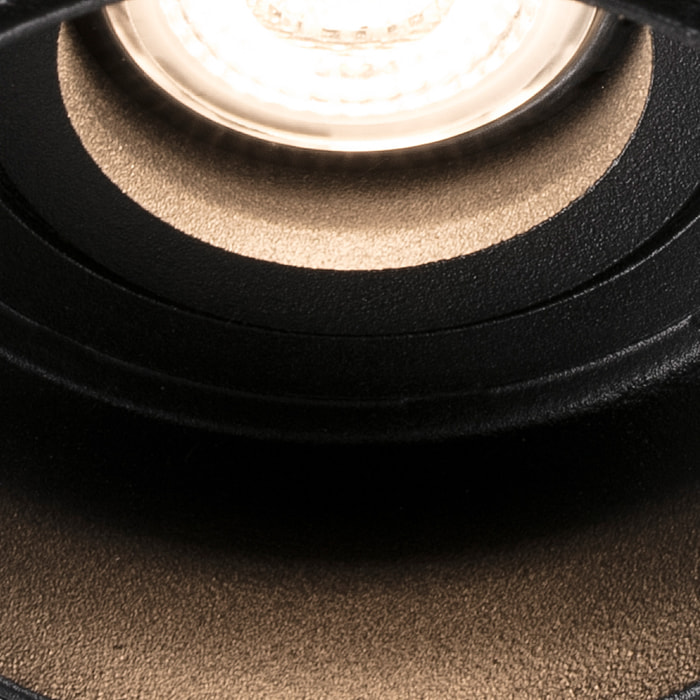 HYDE R Empotrable negro redondo orientable sin marco