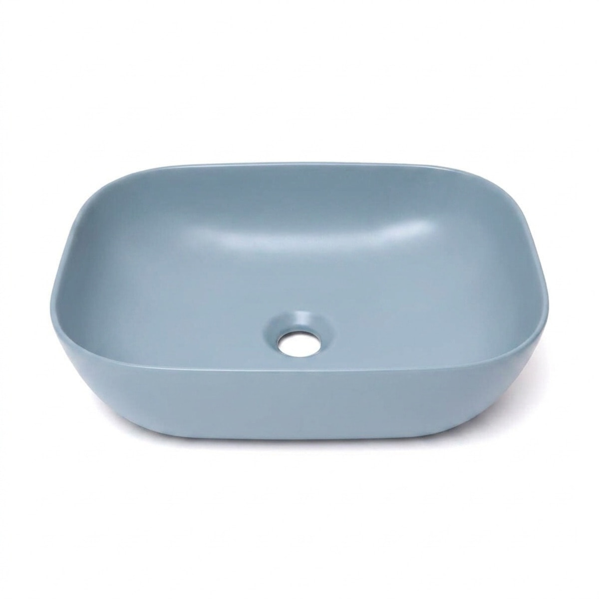 Vasque à poser 45,5 x 32,5 cm - bleu foncé mat - sans trop-plein - SAT Infinitio