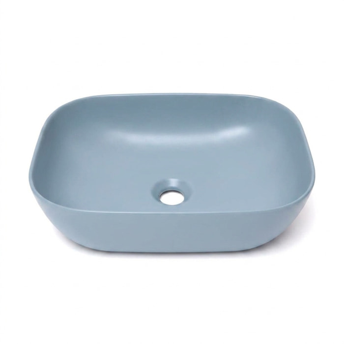 Vasque à poser 45,5 x 32,5 cm - bleu foncé mat - sans trop-plein - SAT Infinitio