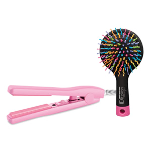 Lot Fer À Lisser Chick Laser + Brosse 2 En 1 Rainbow