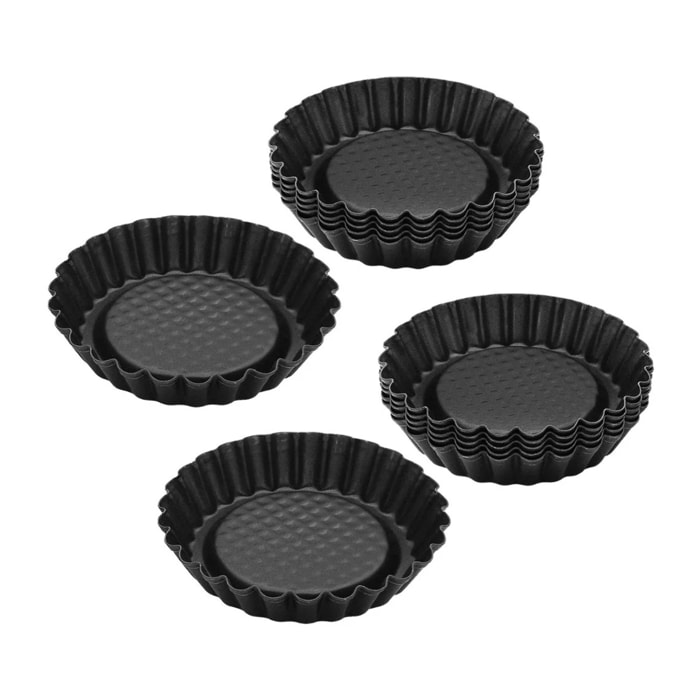 Ensemble de 12 Moules à tartelettes 10 cm Zenker Black Metallic