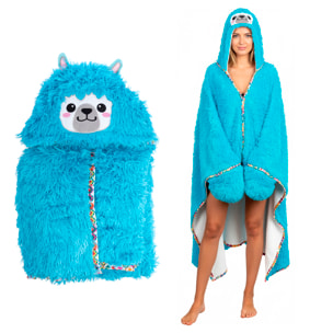 Bata manta adultos con capucha diseño alpaca. 120x152 cm.