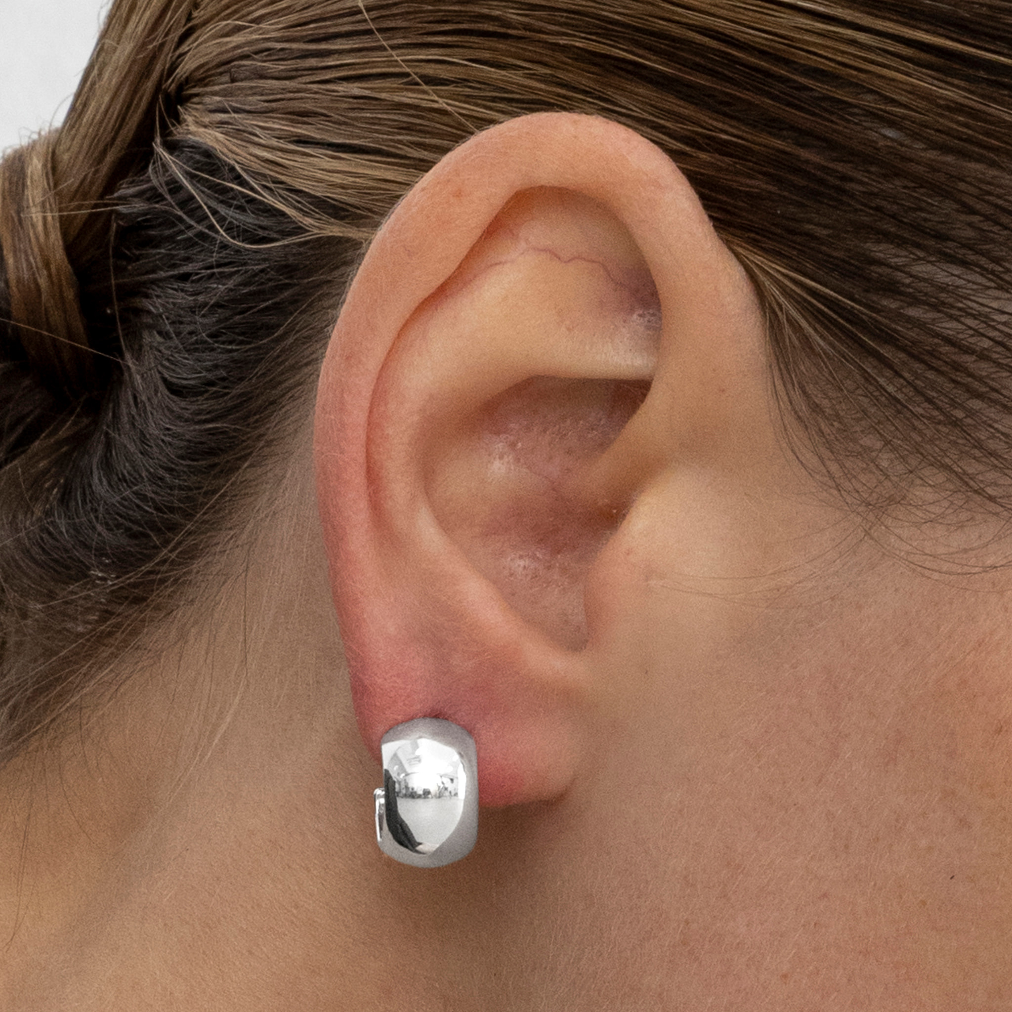 Pendientes de 12,5mm de diámetro acabado plata