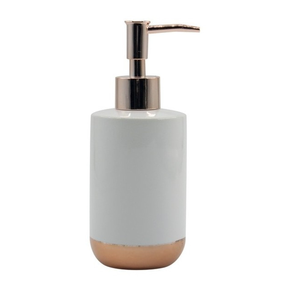 Distributeur de savon Céramique AMMAN Blanc & Doré MSV