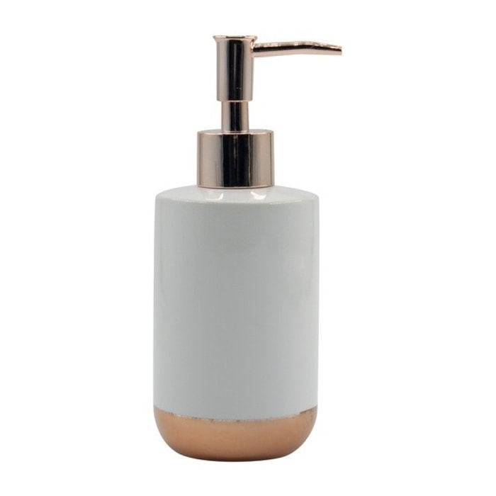 Distributeur de savon Céramique AMMAN Blanc & Doré MSV