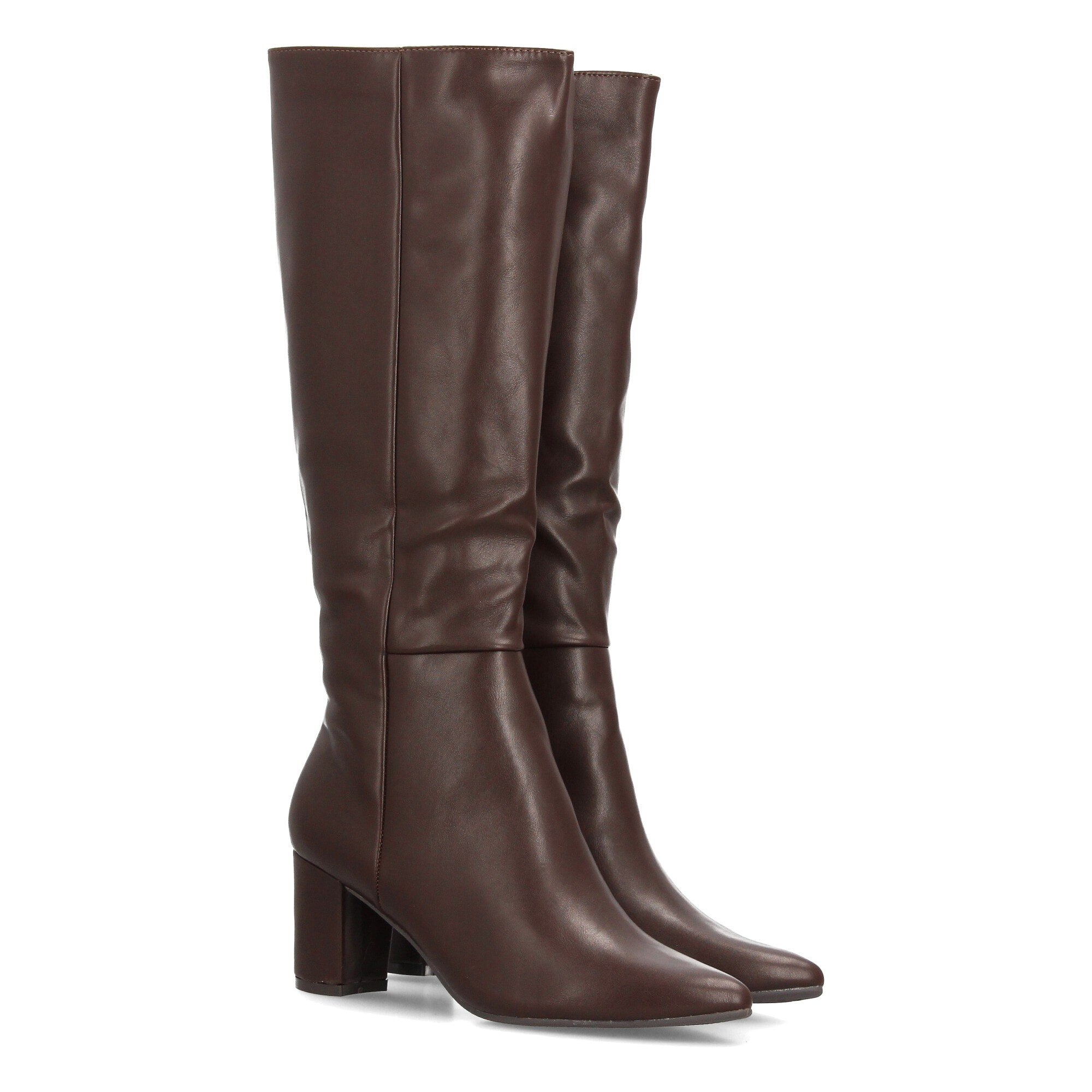 Botas altas elegantes con tacón ancho para mujer