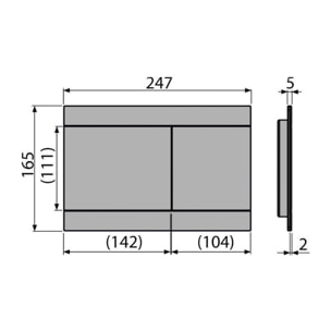 plaque de commande en acier inoxydable double touche, revêtement PVD, Gun Metal (SATATDA)
