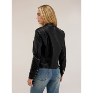 Motivi - Cazadora biker con cremallera y costuras de sastrería - Negro