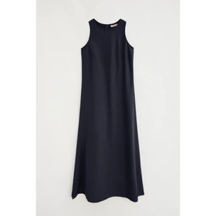 Vestido cotolino azul marino sin mangas con logo Polo Club
