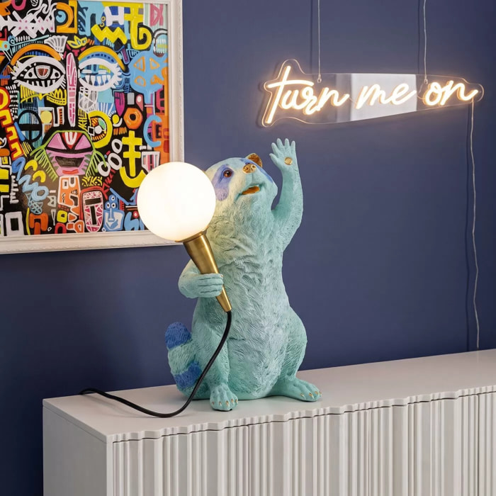 Lampe raton laveur bleu Kare Design