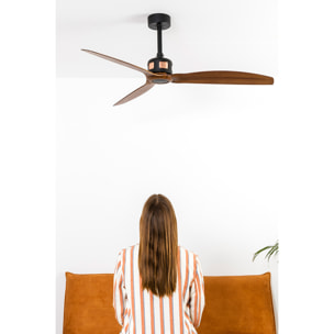 COPPER FAN M Ventilatore a soffitto nero/noce