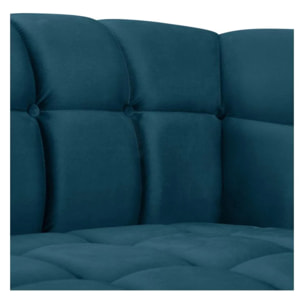 Canapé.2 places en velours bleu foncé - Mona