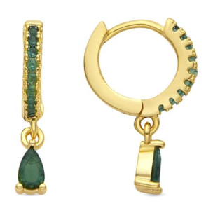 Pendientes acabado oro amarillo de 18k y Circonita Brillante