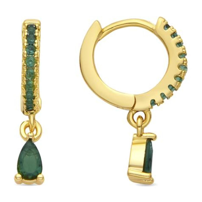Pendientes acabado oro amarillo de 18k y Circonita Brillante