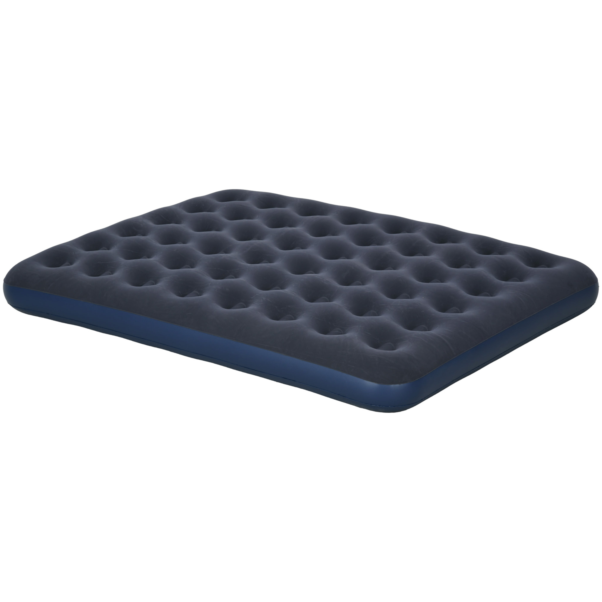 Matelas gonflable double lit pneumatique 2 places avec gonfleur manuel surface floquée bleu