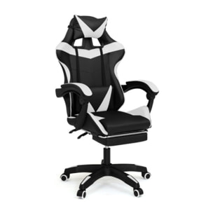Fauteuil spécial gaming - Noir - Blanc