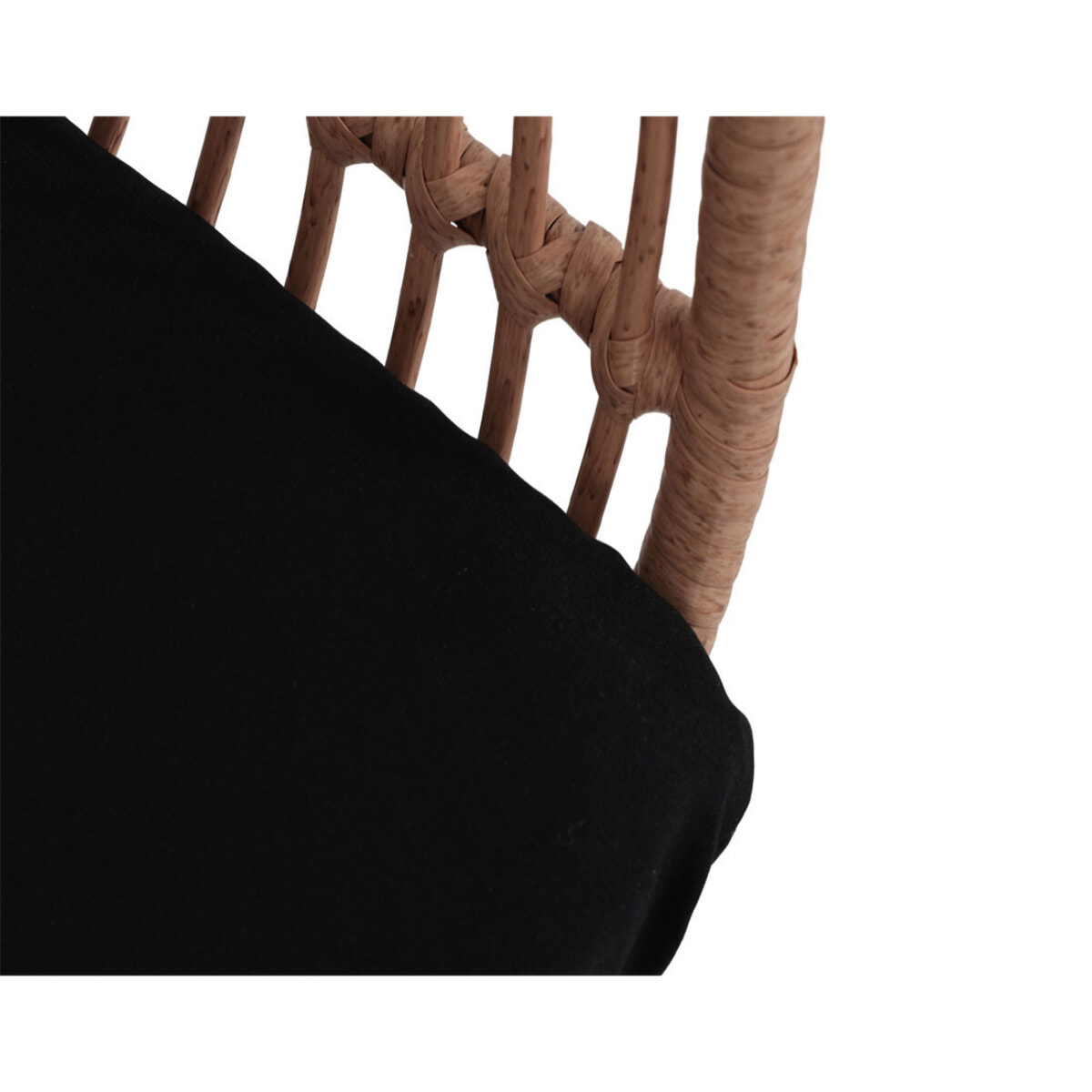 Rosano - lot de 4 tabourets - effet rotin - couleur bois et noir - Noir / Bois