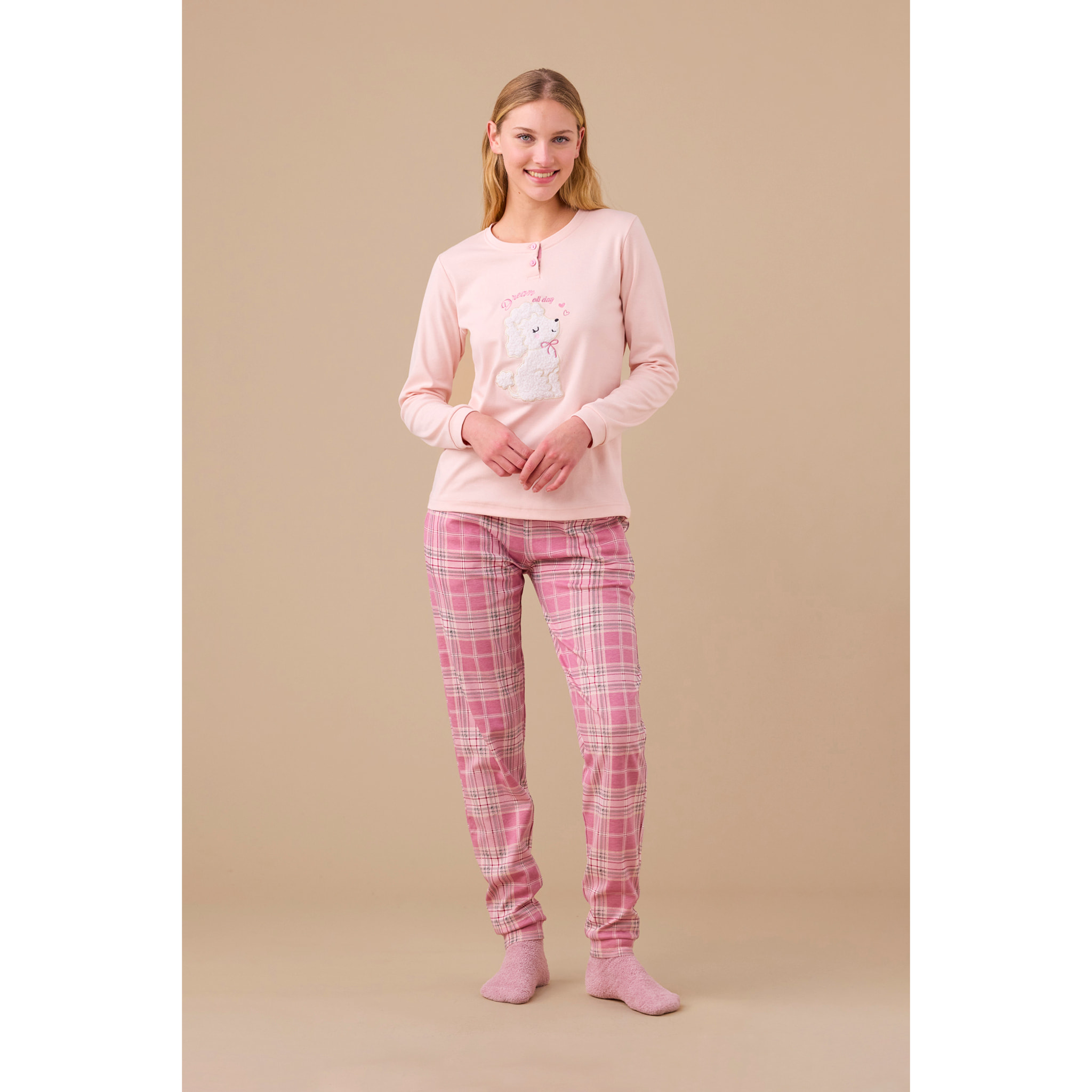 Pigiama donna caldo cotone articolo barboncino. Noidinotte