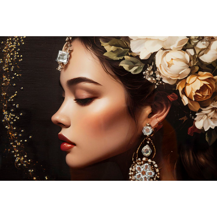 STAMPA DIPINTA SU TELA LACCATA PERSIAN C/CORNICE -B- CM 62X3,5X92