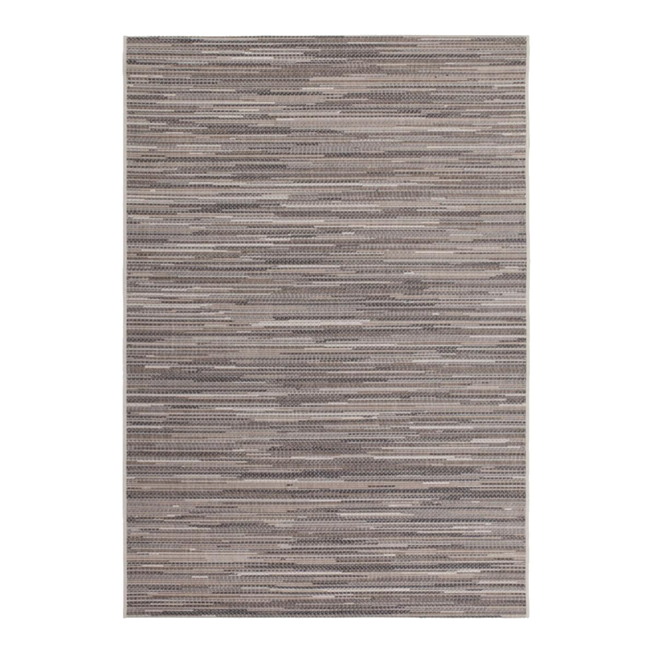 tapis salle à manger 200x290 tissé beige et marron rectangle motif faux uni