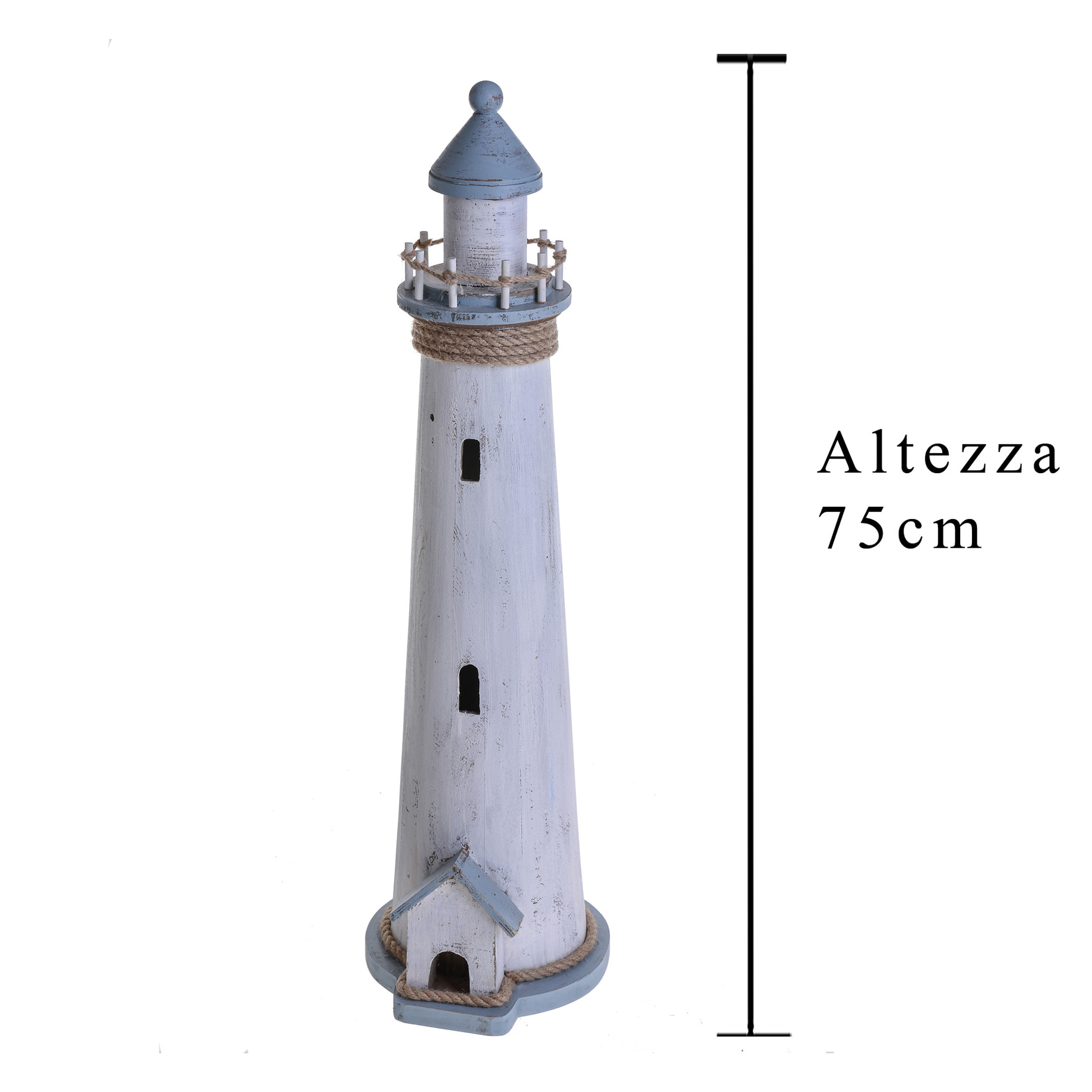 Faro. Altezza 67 Cm - Pezzi 1 - 19,5X67X19,5cm - Colore: Blu - Bianchi Dino - Marina, Decori Tema Marino